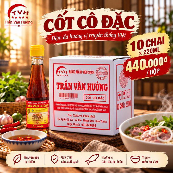 Hộp 10 chai nước mắm cốt cô đặc 220ml